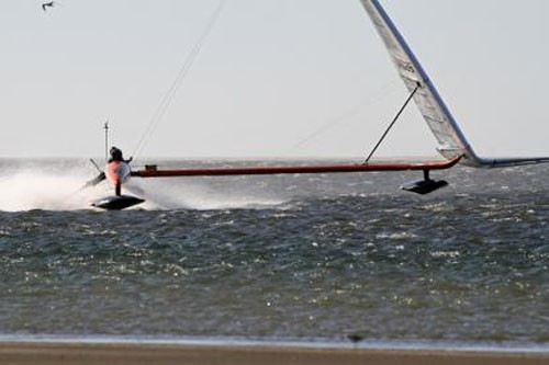 Sailrocket 2 - getting used to 50 knots  © Vestas Sailrocket - copyright http://www.sailrocket.com
